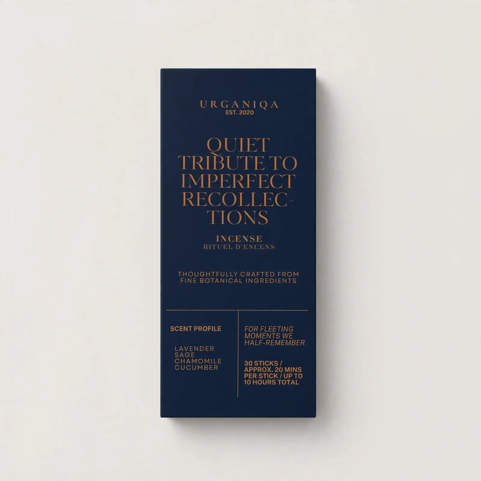 Quiet Tribute to Imperfect Recollections Incense | Grounded Collection - Urganiqa