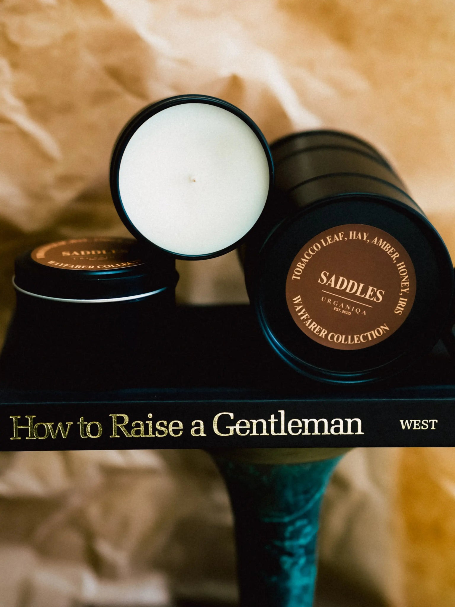 Saddles Soy Candle Mini Gallon | Wayfarer Collection - Urganiqa