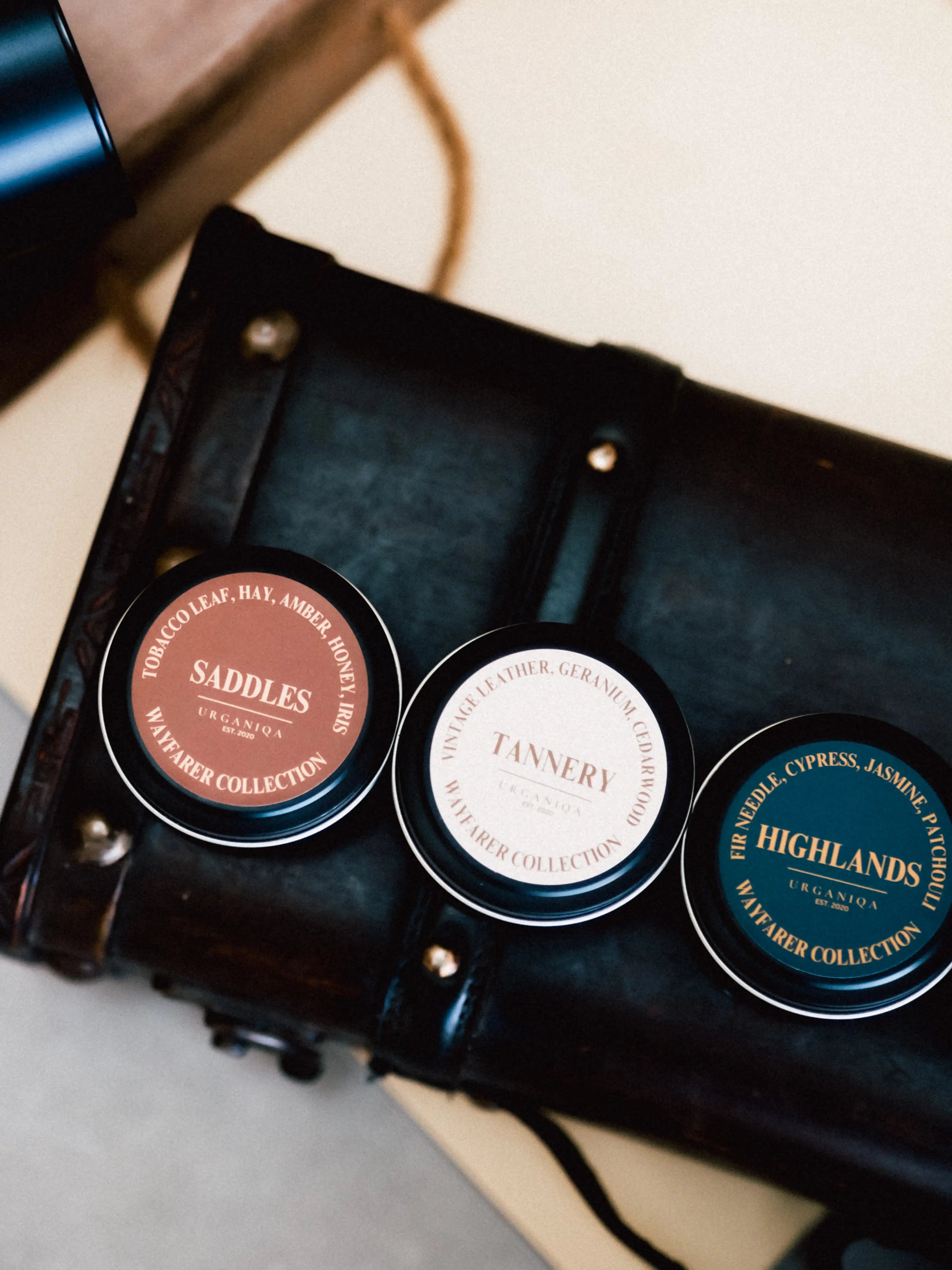 Tannery Soy Candle Travel Tin | Wayfarer Collection