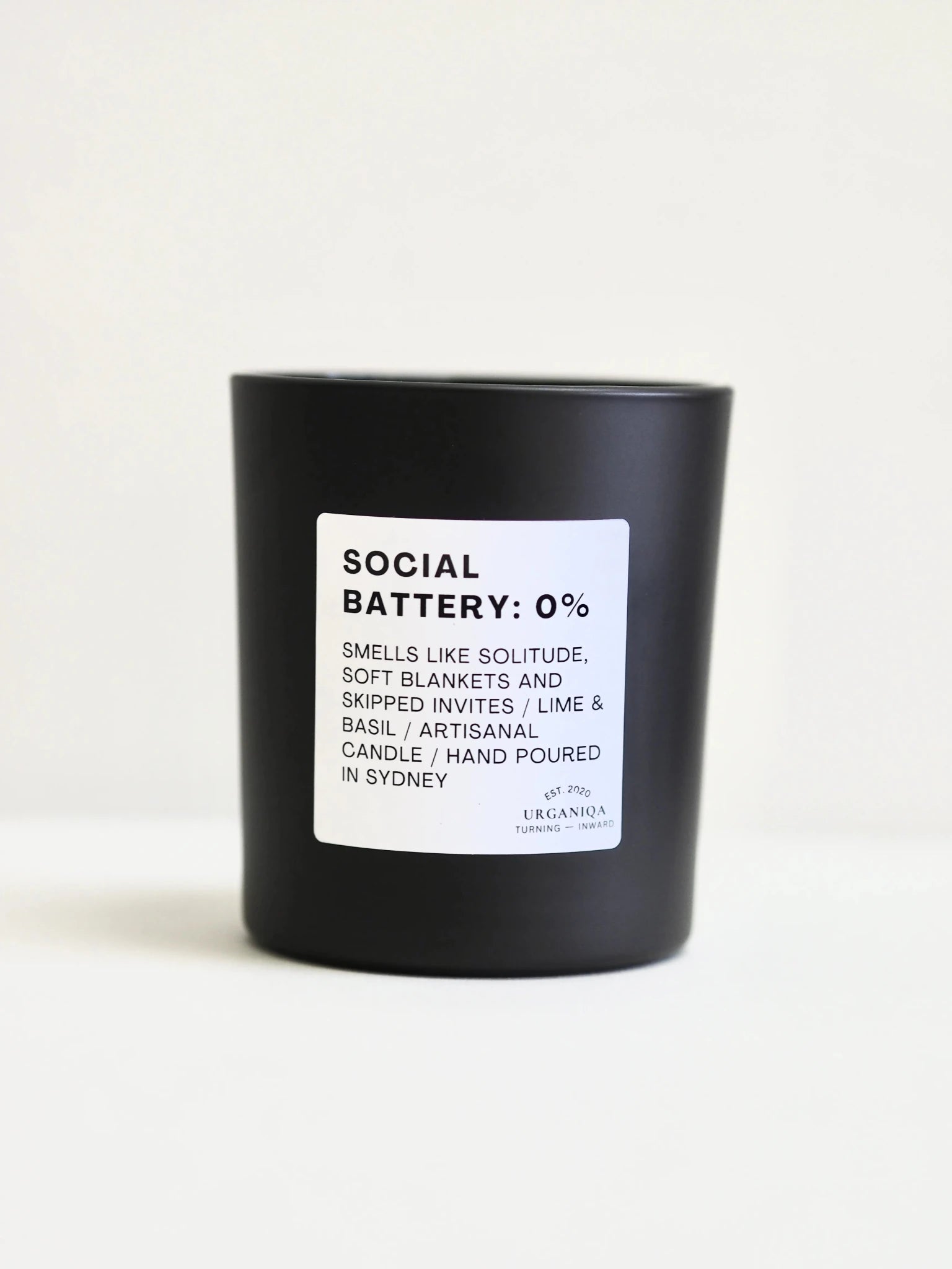 Social Battery: 0% Scented Candle | Unfiltered Collection - Urganiqa