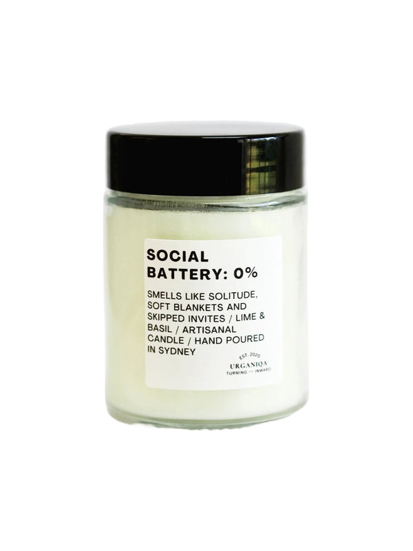 Social Battery: 0% Scented Candle | Unfiltered Collection - Urganiqa