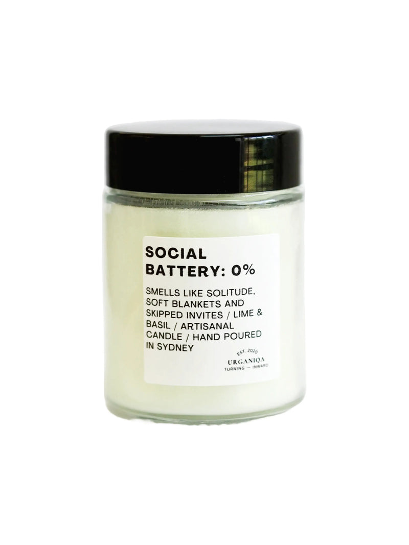 Social Battery: 0% Scented Candle | Unfiltered Collection - Urganiqa