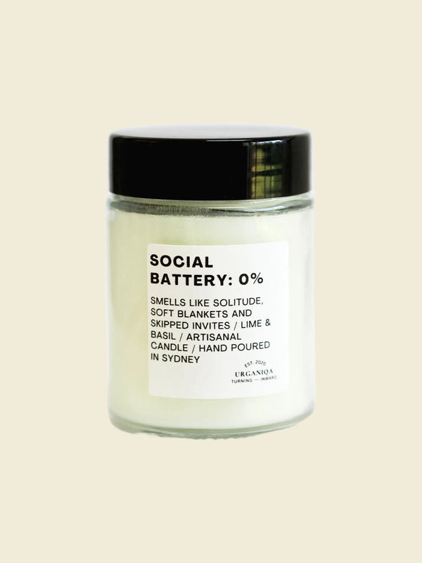 Social Battery: 0% Scented Candle | Unfiltered Collection - Urganiqa