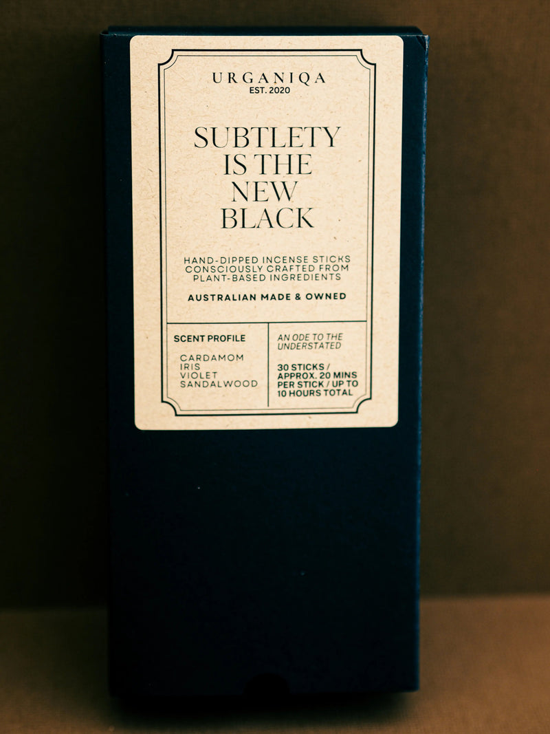 Subtlety is the New Black Incense | Grounded Collection - Urganiqa